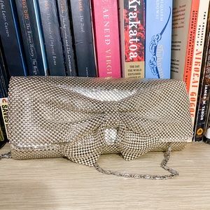 Jessica McClintok Metal Clutch with Chain